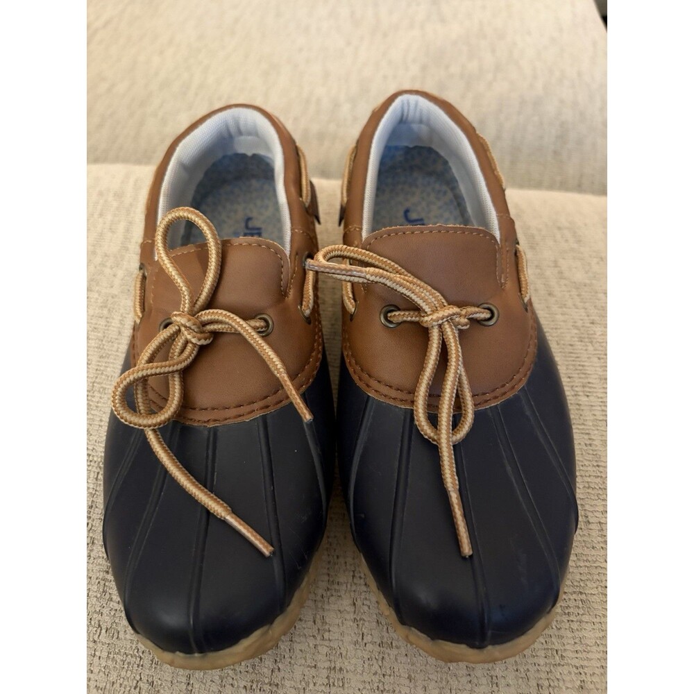 JBU by Jambu Gwen Garden Ready Rain Duck Shoes Womens 7 M Slip On Blue Brown
